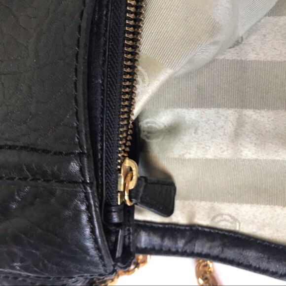 Juicy Couture Y2K Mini Chain Strap Leather Bag WOC Gold Tone hardware Turn Lock - Picture 14 of 16